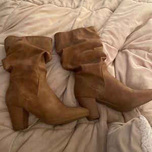 Tan heeled boots